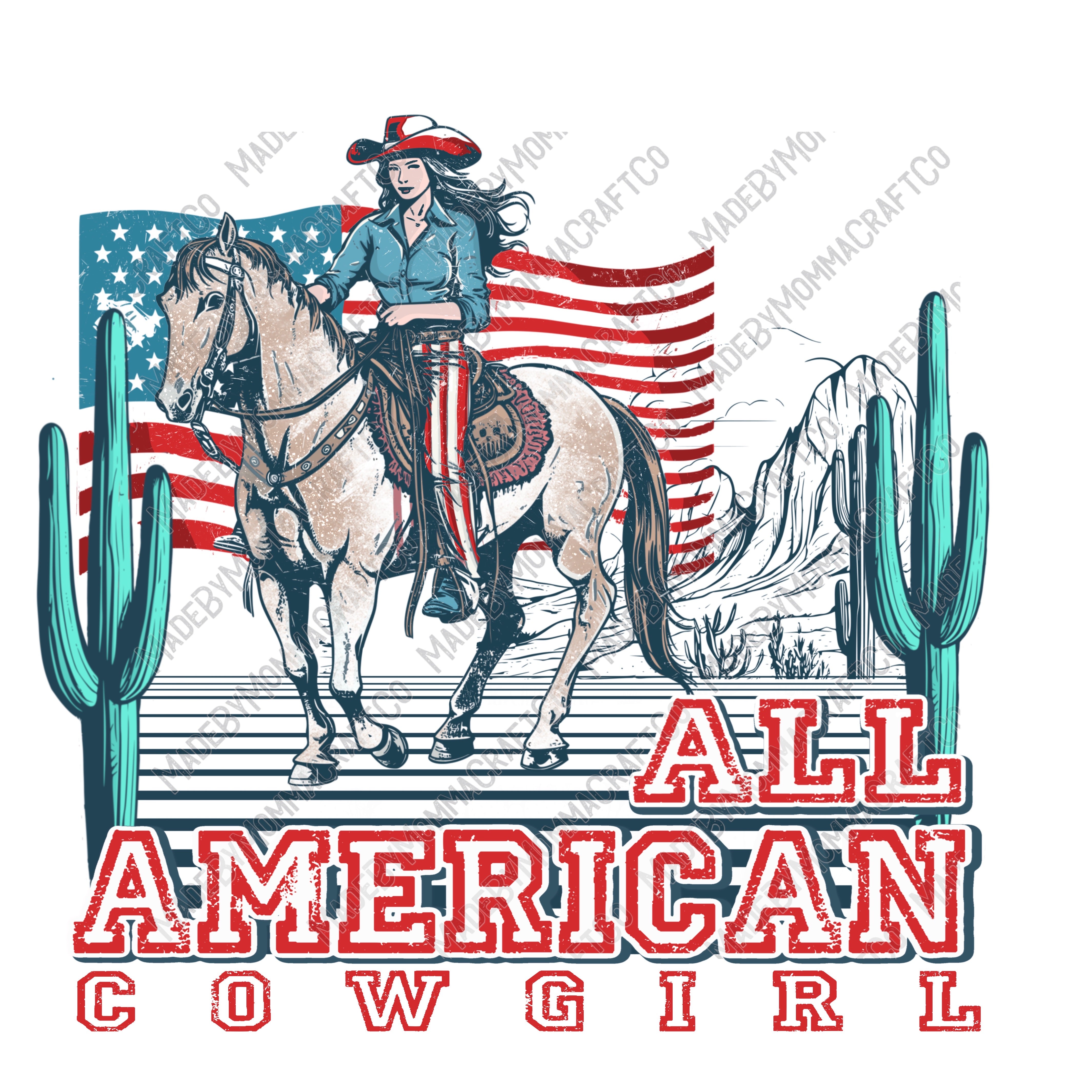 All American Cowgirl Western Cheat Clear Waterslide™ Or Cheat Clea Made By Momma Waterslides 8239