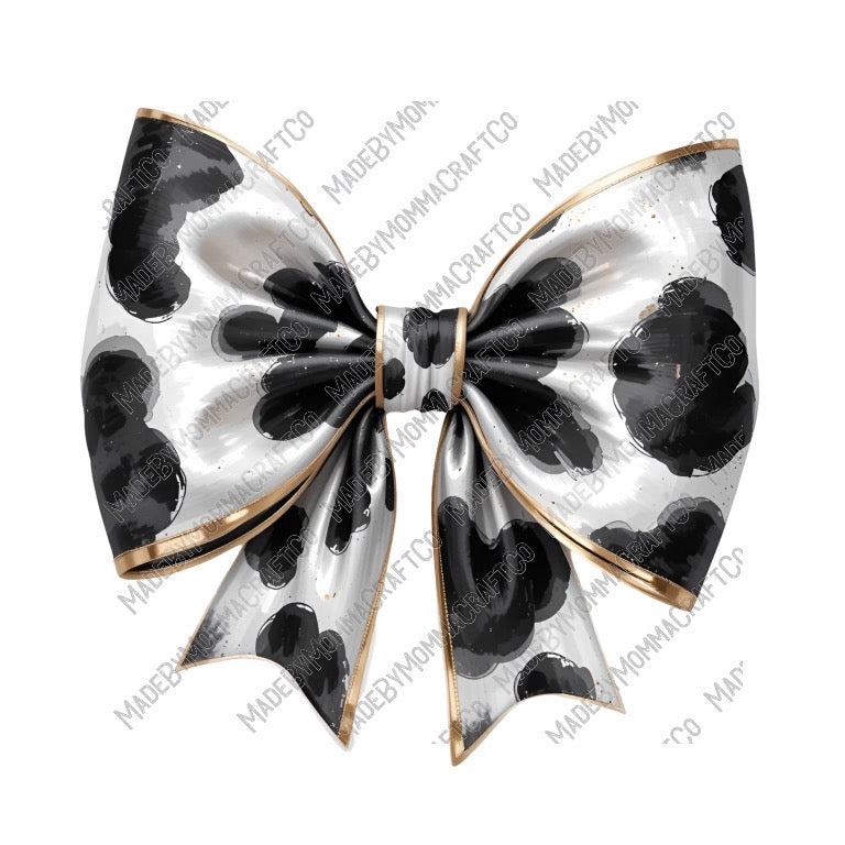 Tumbler Bow Cowhide and Gold - Country Western -Cheat Clear Waterslide™ or White Cast Sticker