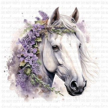 Floral Horse Portrait 6 - Western - Cheat Clear Waterslide™ or Cheat Clear Sticker Decal