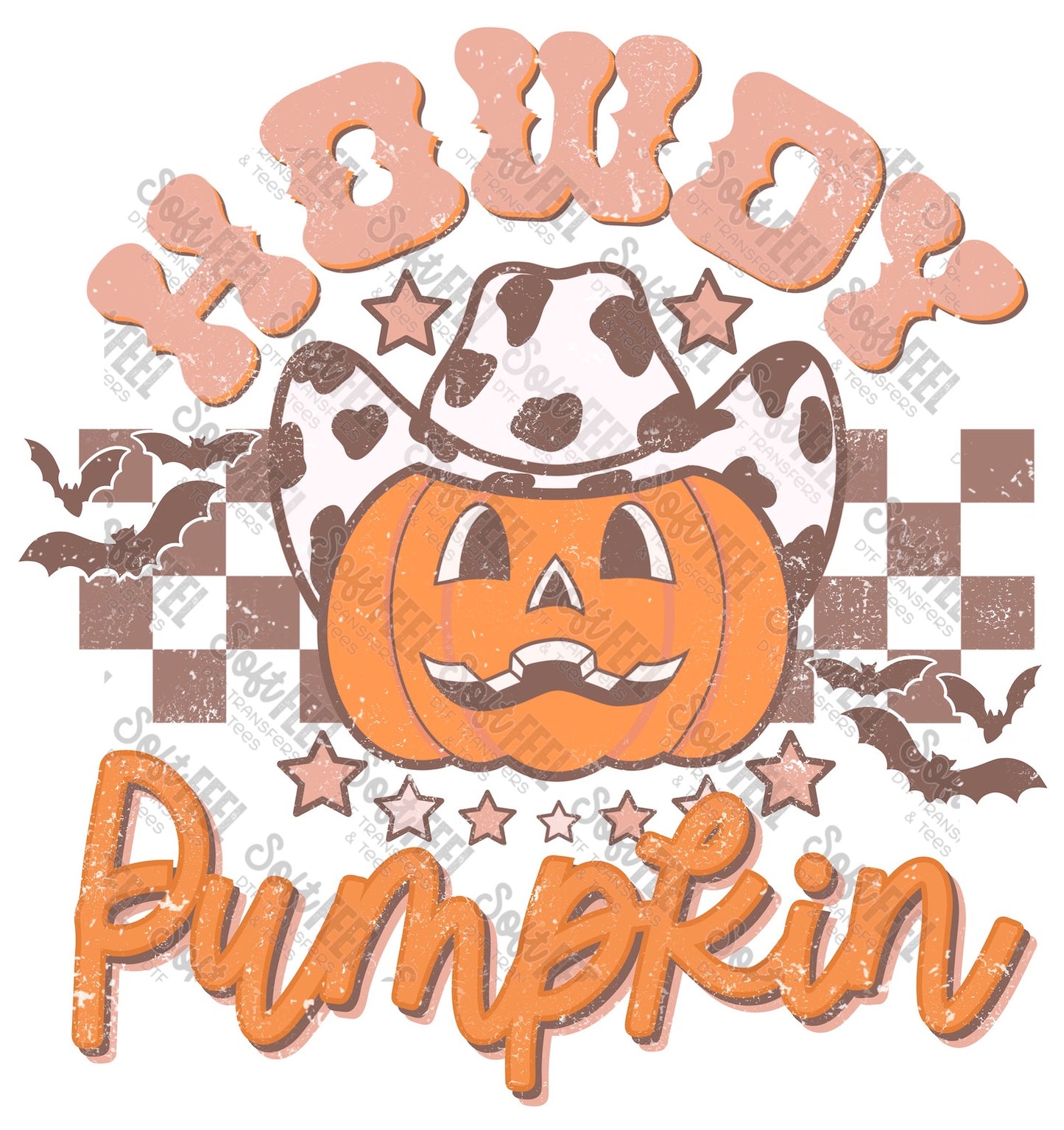 Howdy Pumpkin - Retro / Fall / Youth - Direct To Film Transfer / DTF - Heat Press Clothing Transfer