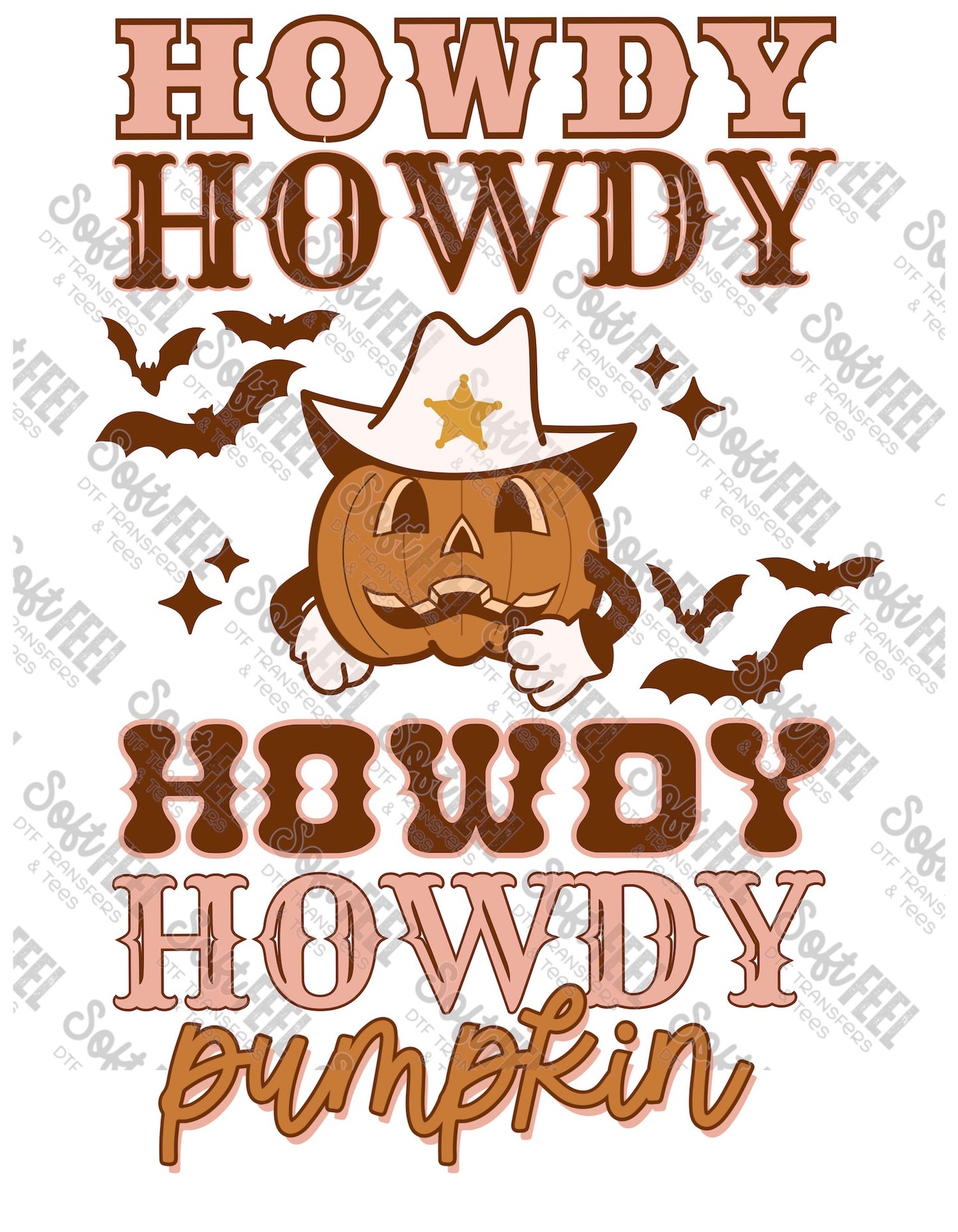 Howdy Howdy Howdy Pumpkin - Fall / Youth - Direct To Film Transfer / DTF - Heat Press Clothing Transfer
