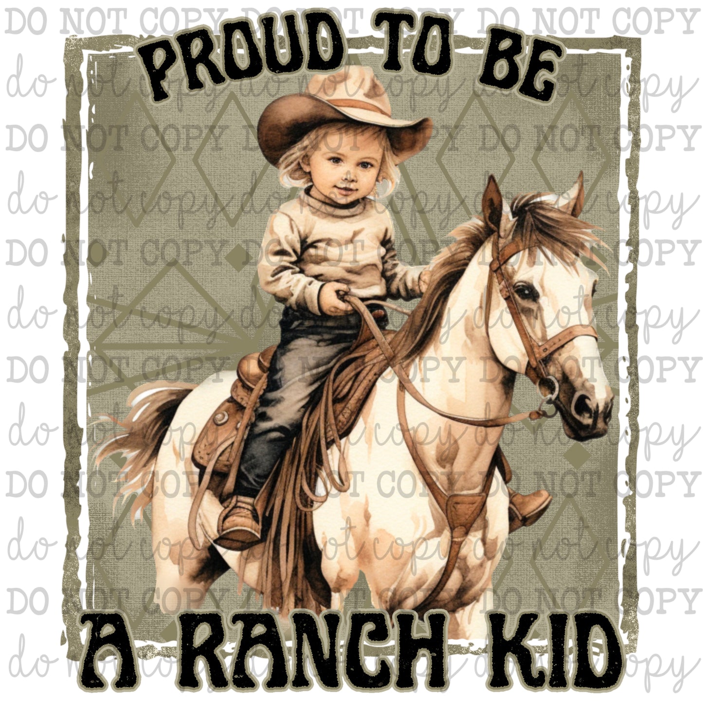 Proud to be a Ranch Kid - Cowkid series - Cheat Clear Waterslide™ or White Cast Sticker