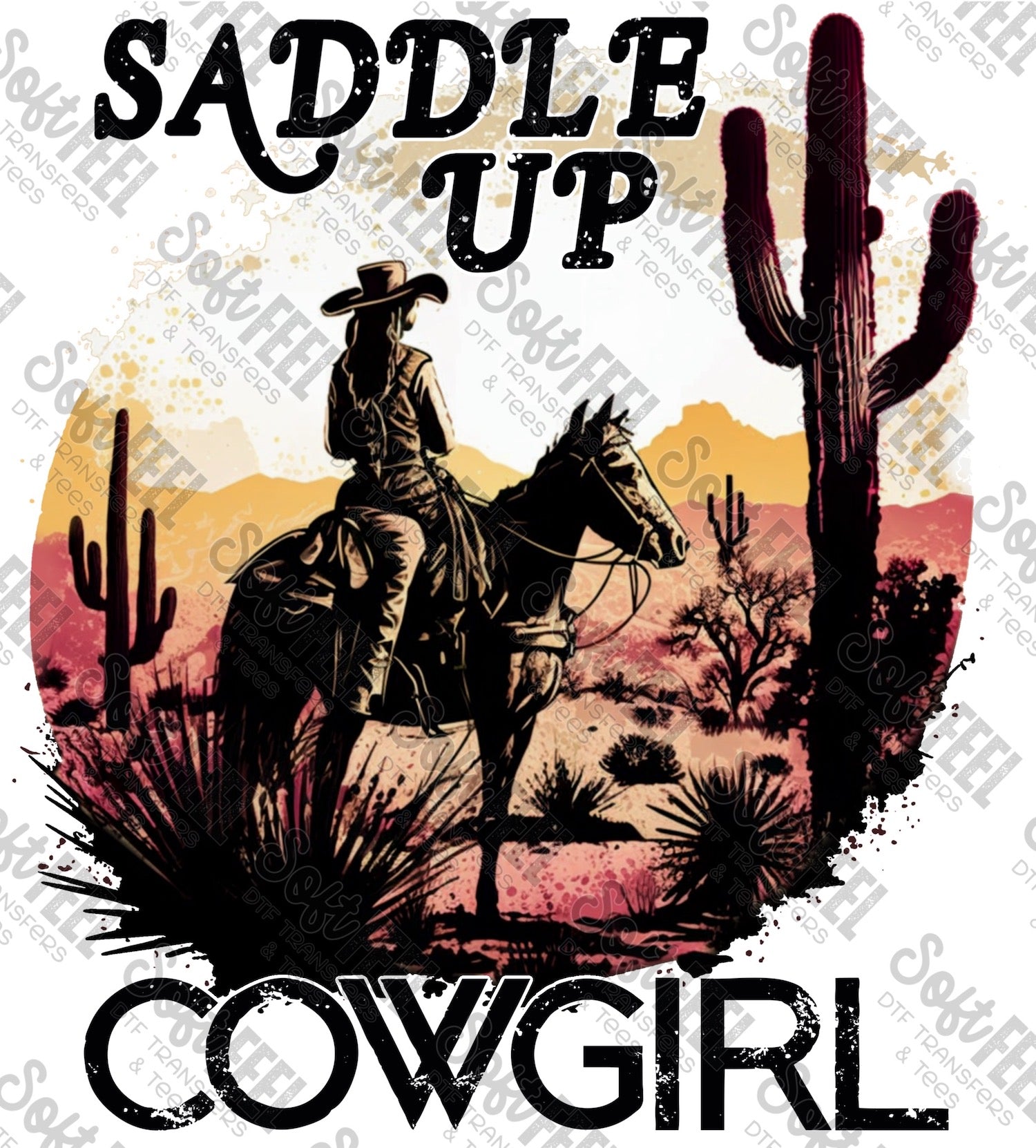 Saddle Up Cowgirl Western Direct To Film Transfer Dtf Heat Press Made By Momma Waterslides