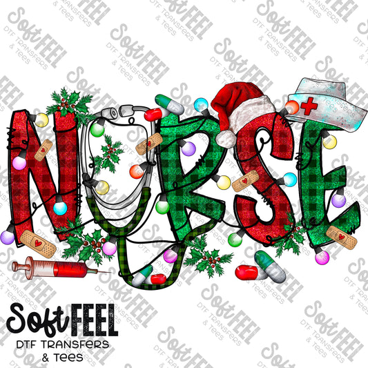 Christmas Nurse - Christmas - Direct To Film Transfer / DTF - Heat Press Clothing Transfer