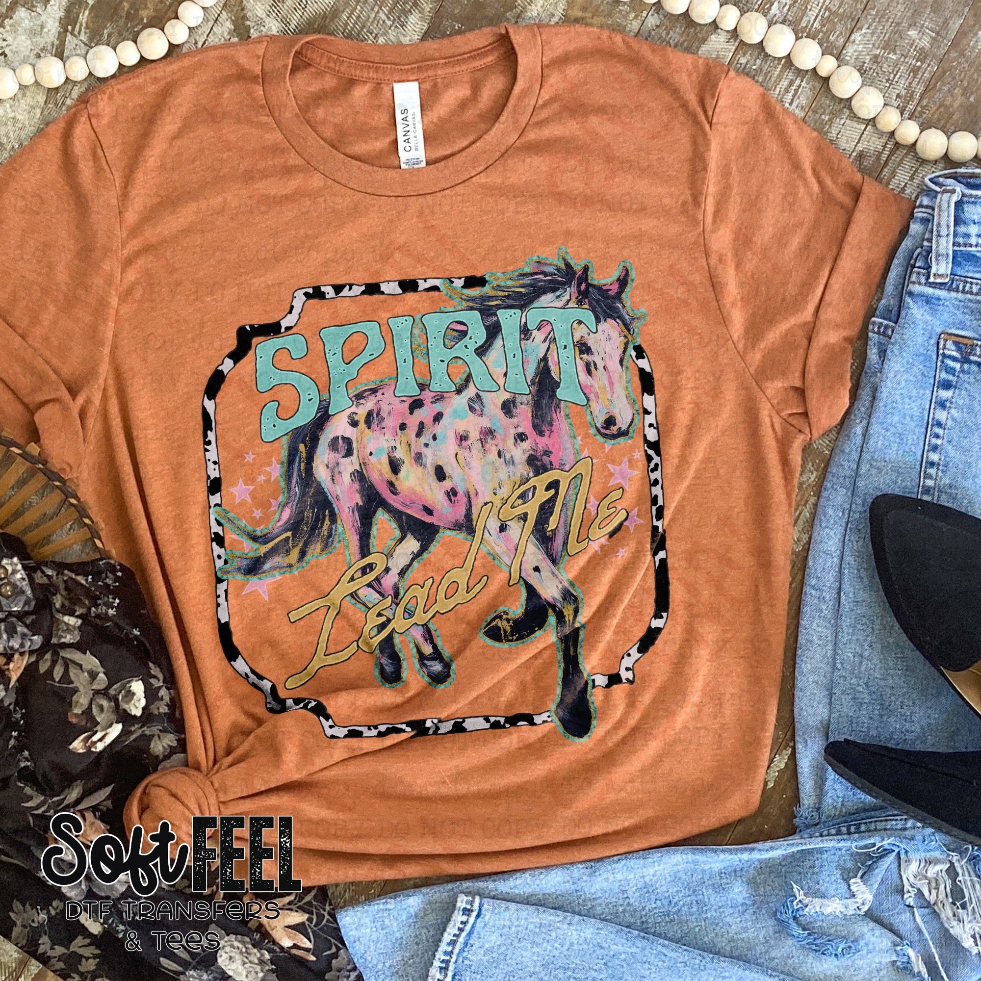 Spirit Lead Me - Horse Country Western - Direct To Film Transfer / DTF - Heat Press Clothing Transfer