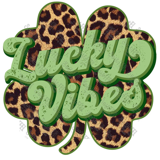Lucky Vibes - St Patricks Day - Direct To Film Transfer / DTF - Heat Press Clothing Transfer