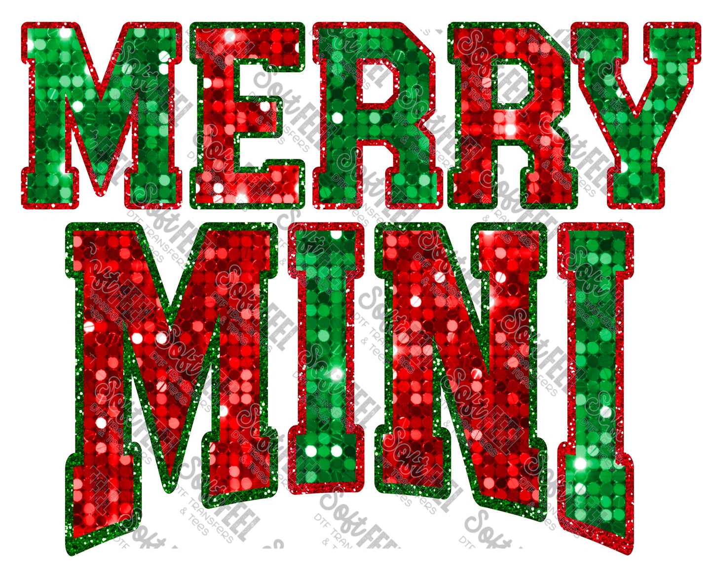 Merry Mini - Christmas - Direct To Film Transfer / DTF - Heat Press Clothing Transfer