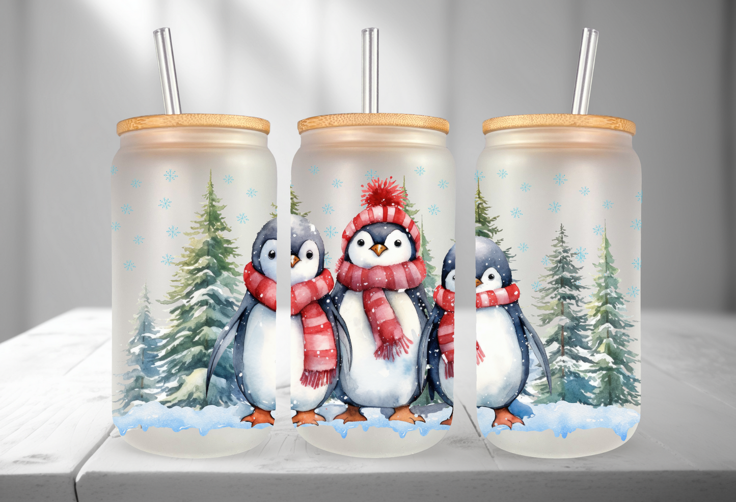 Three Penguins Sublimation Libbey Can Wrap