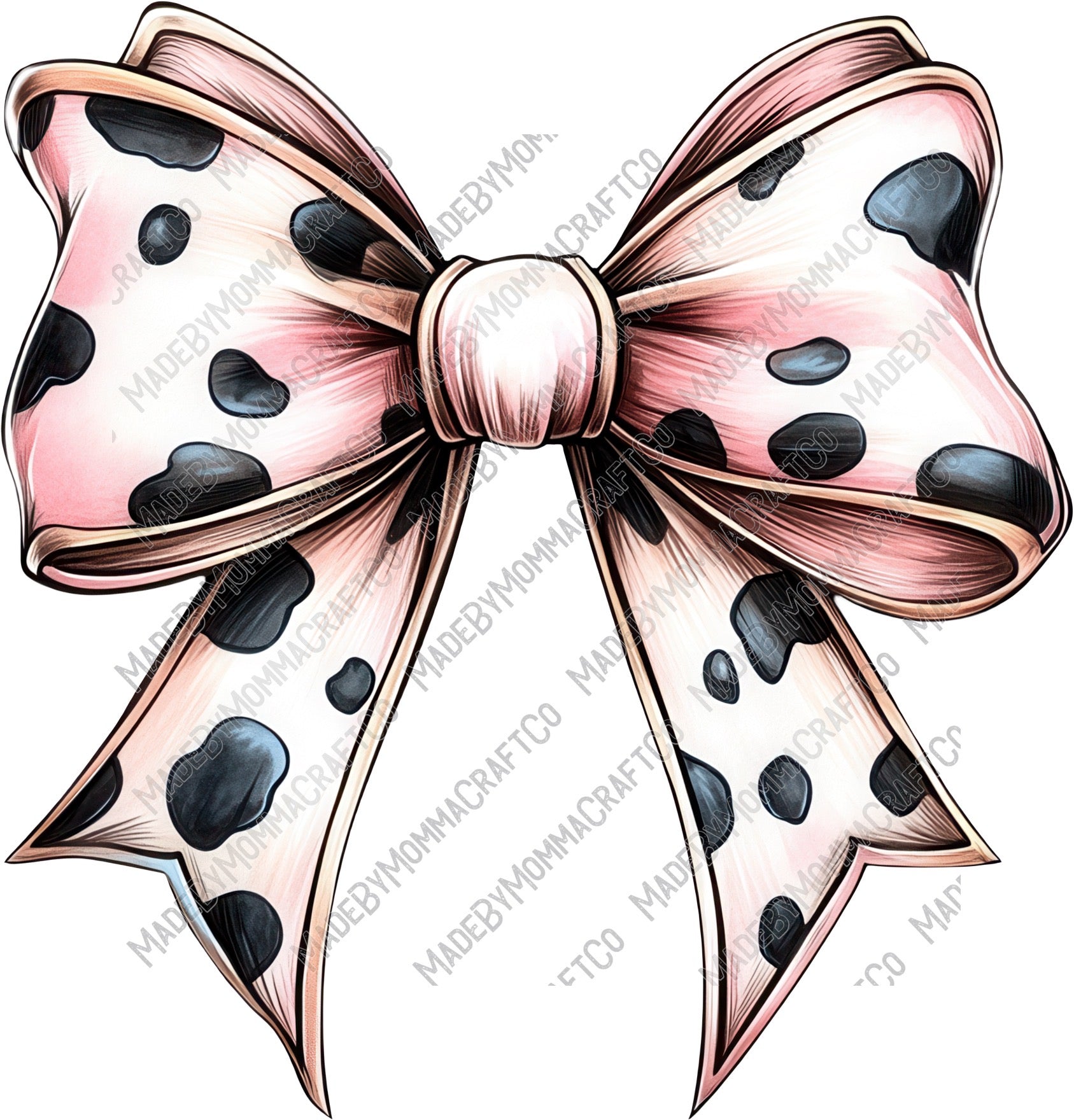 Tumbler Bow Pink Cowhide - Country Western -Cheat Clear Waterslide™ or White Cast Sticker