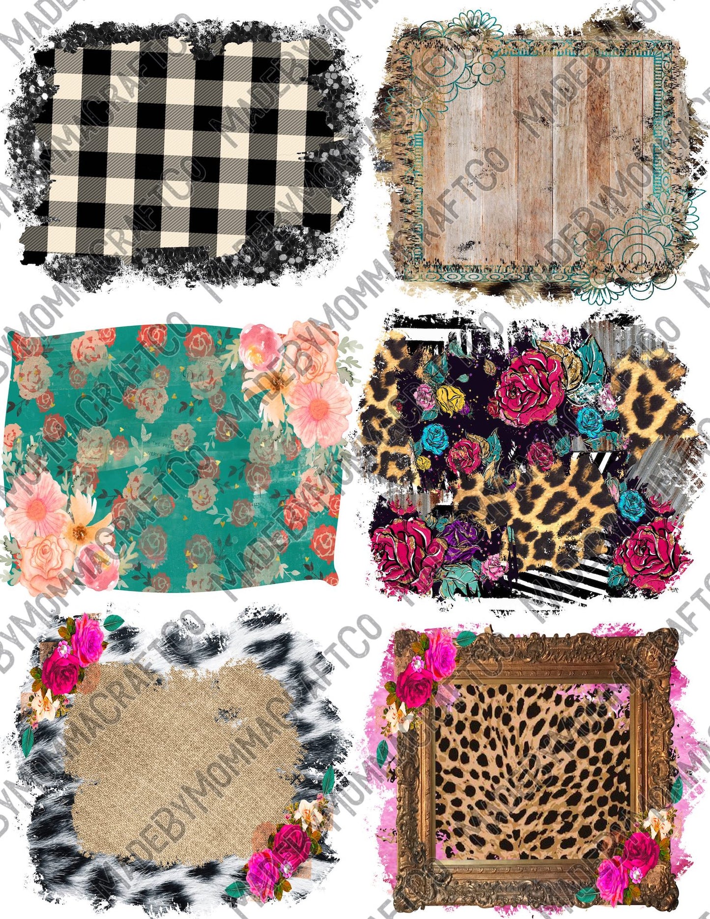 Background Patches Sheet - Cheat Clear Waterslide ™ or Sticker Themed Sheet Elements Sheet