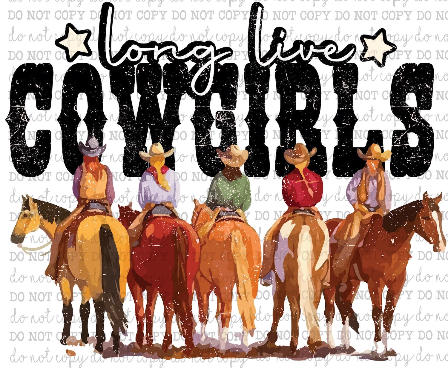 Long Live Cowgirls Vintage Country Western Cheat Clear Waterslide™ Made By Momma Waterslides 6055