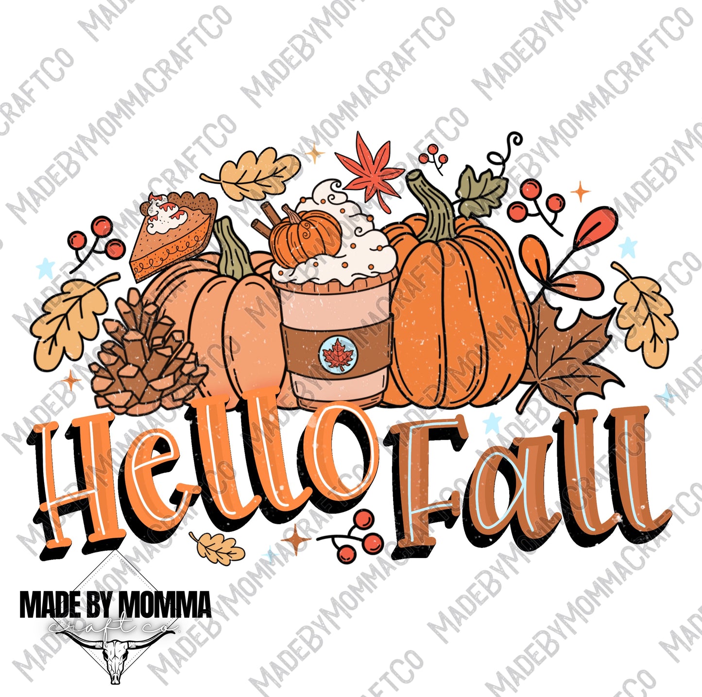 Hello Fall - Fall - Cheat Clear Waterslide™ or White Cast Sticker