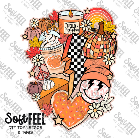 Retro Pumpkin Collage - Fall - Direct To Film Transfer / DTF - Heat Press Clothing Transfer