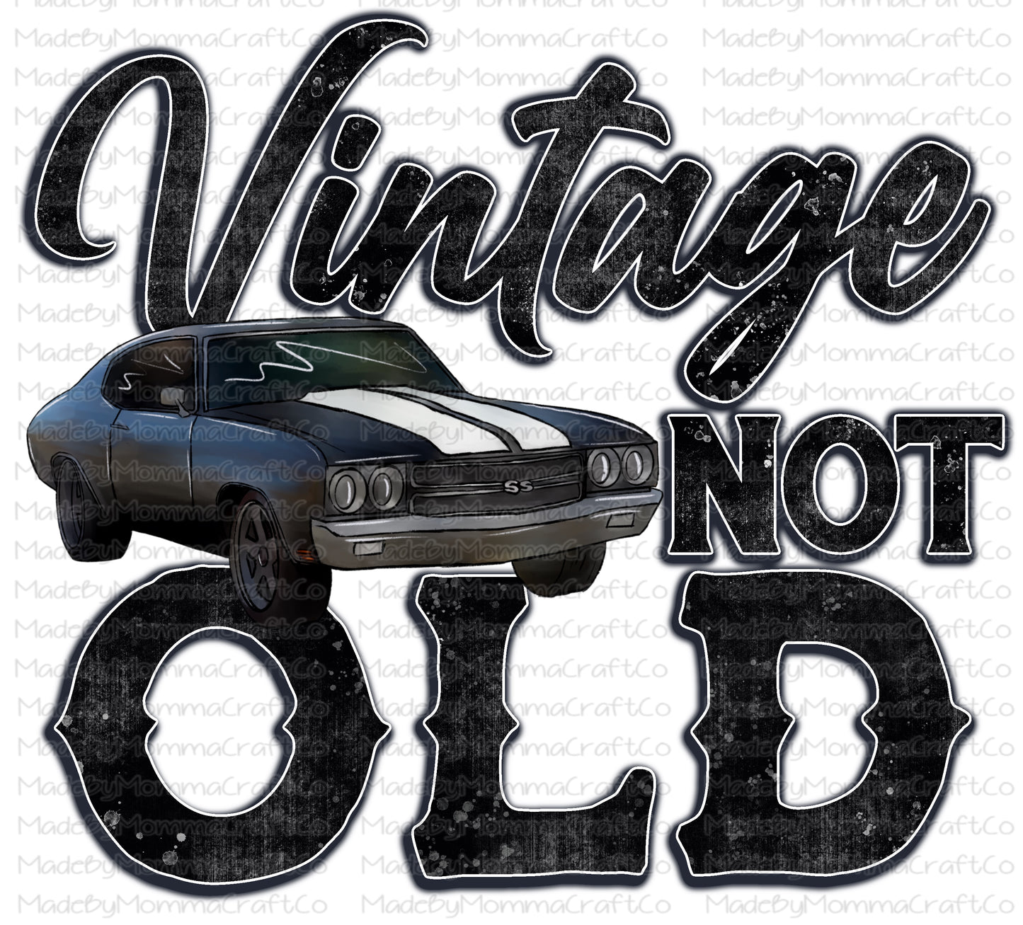 Vintage Not Old Manly Antique Muscle Car SS - Cheat Clear Waterslide Decal or Digital Download