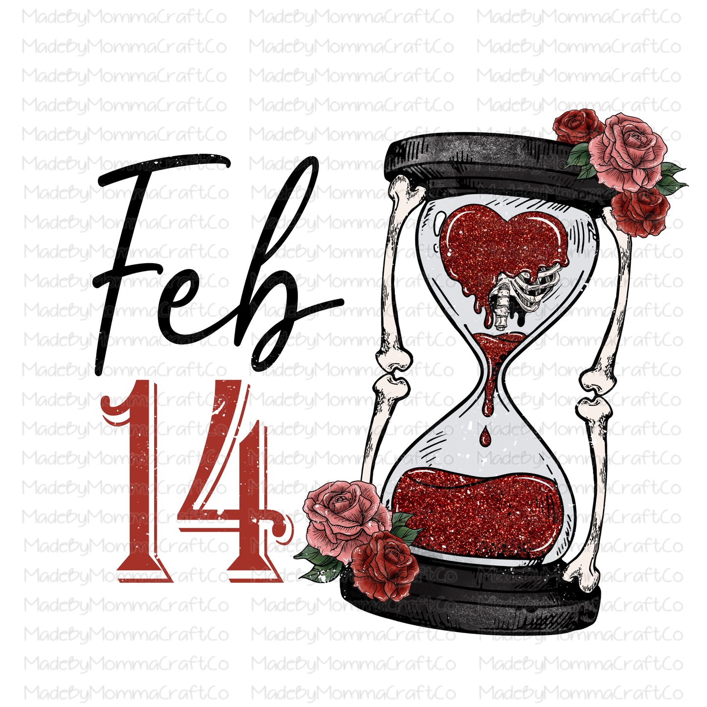 Feb 14th valentines skeleton - Cheat Clear Waterslide™ or White Cast Sticker