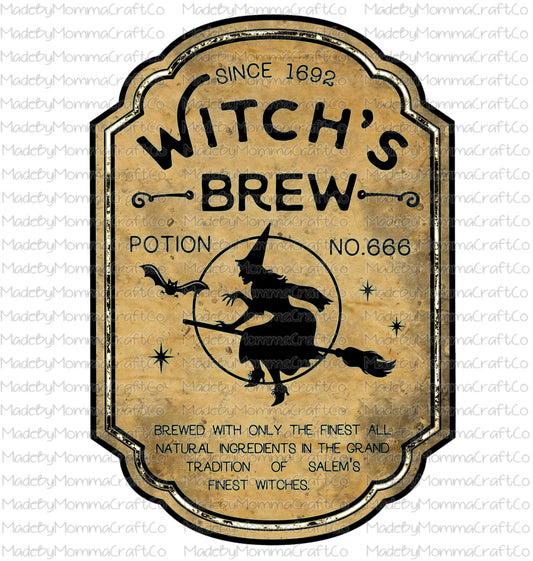 Halloween Witches Brew Potion Label Cheat Clear Waterslide™ or Cheat Clear Sticker Decal Or Digital Download