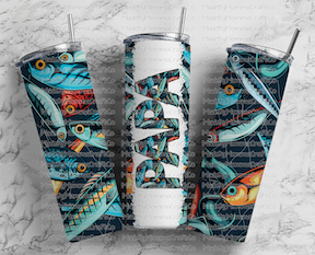 Papa Fishing Lure Tumbler Wrap - Sublimation Or Clear Waterslide Wrap –  Made By Momma Waterslides