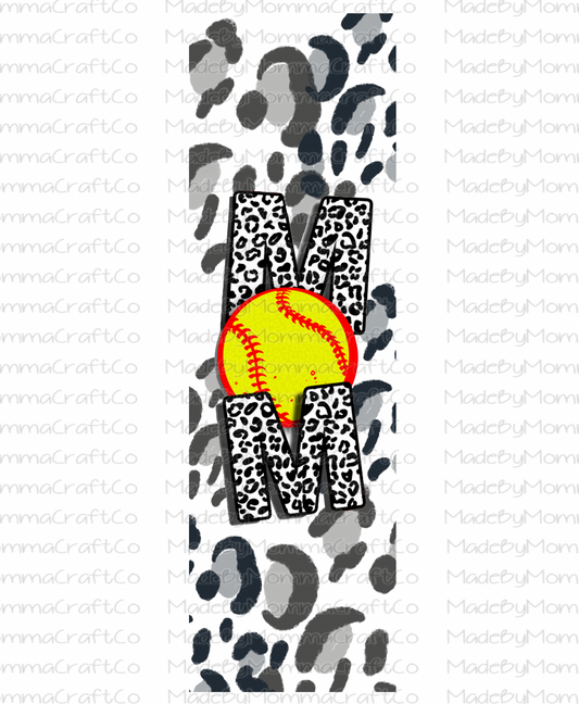 Softball Mom Leopard Cheat Clear Waterslide™ Pen Wrap Decal