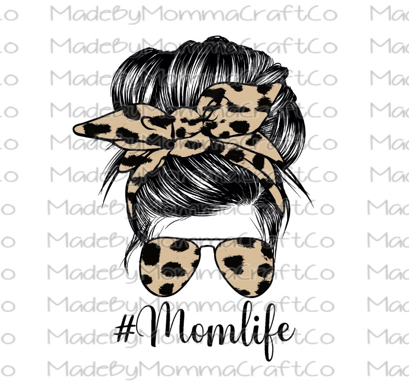 Leopard messy bun mom life Tumblers-Custom Name