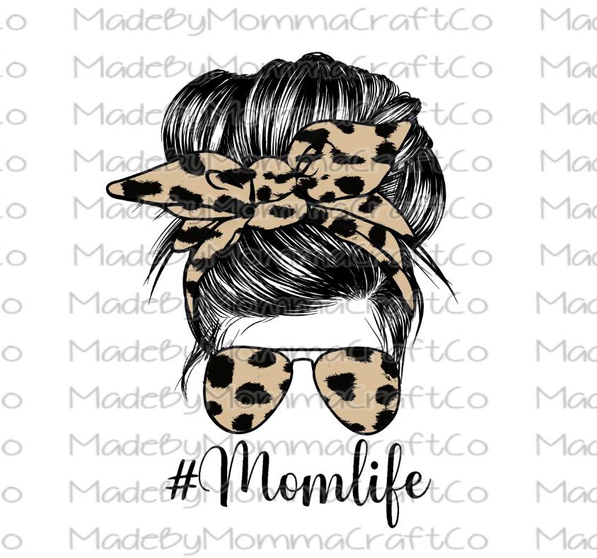 Kid Life Messy Bun Cheetah/Leopard Print Custom & Personalized 12 oz Kids Water  Bottle