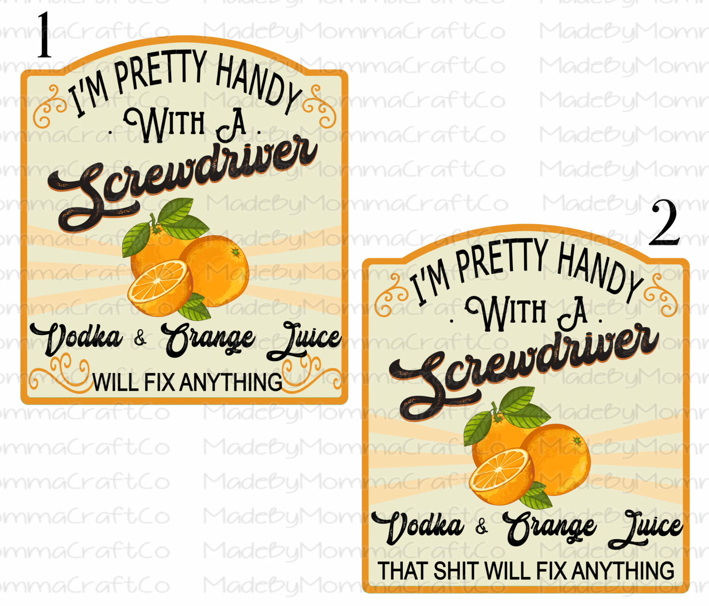 Pretty Handy With A Screwdriver Cheat Clear Waterslide™ or White Cast Sticker
