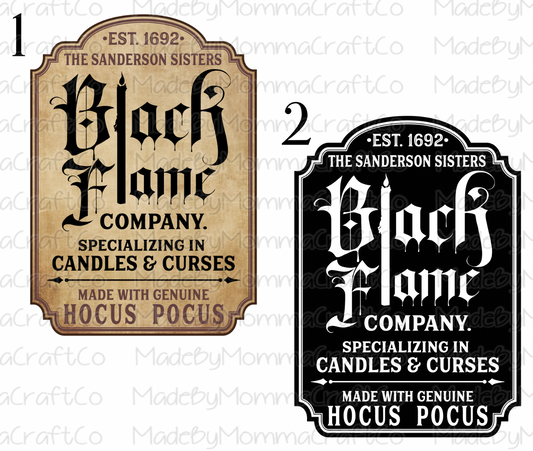 Black Flame Candle Halloween Cheat Clear Waterslide™ or Cheat Clear Sticker Decal