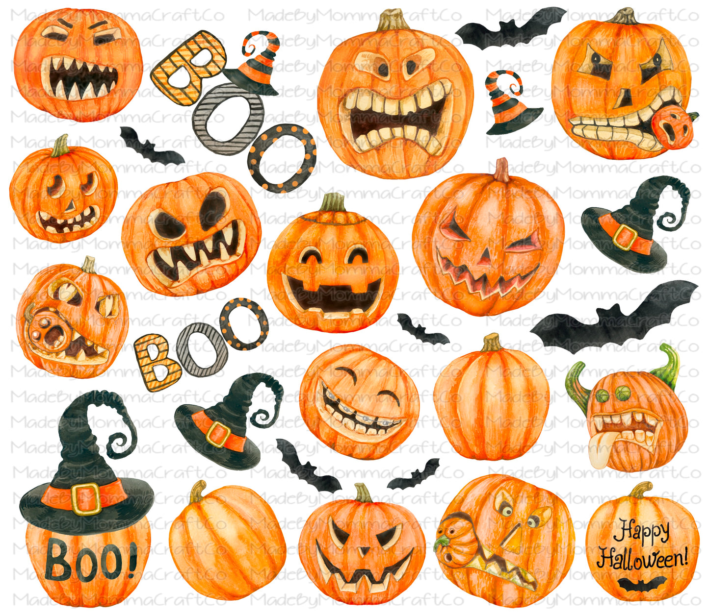 Boo Pumpkins Cheat Clear Waterslide ™ or Sticker Themed Sheet Elements Sheet