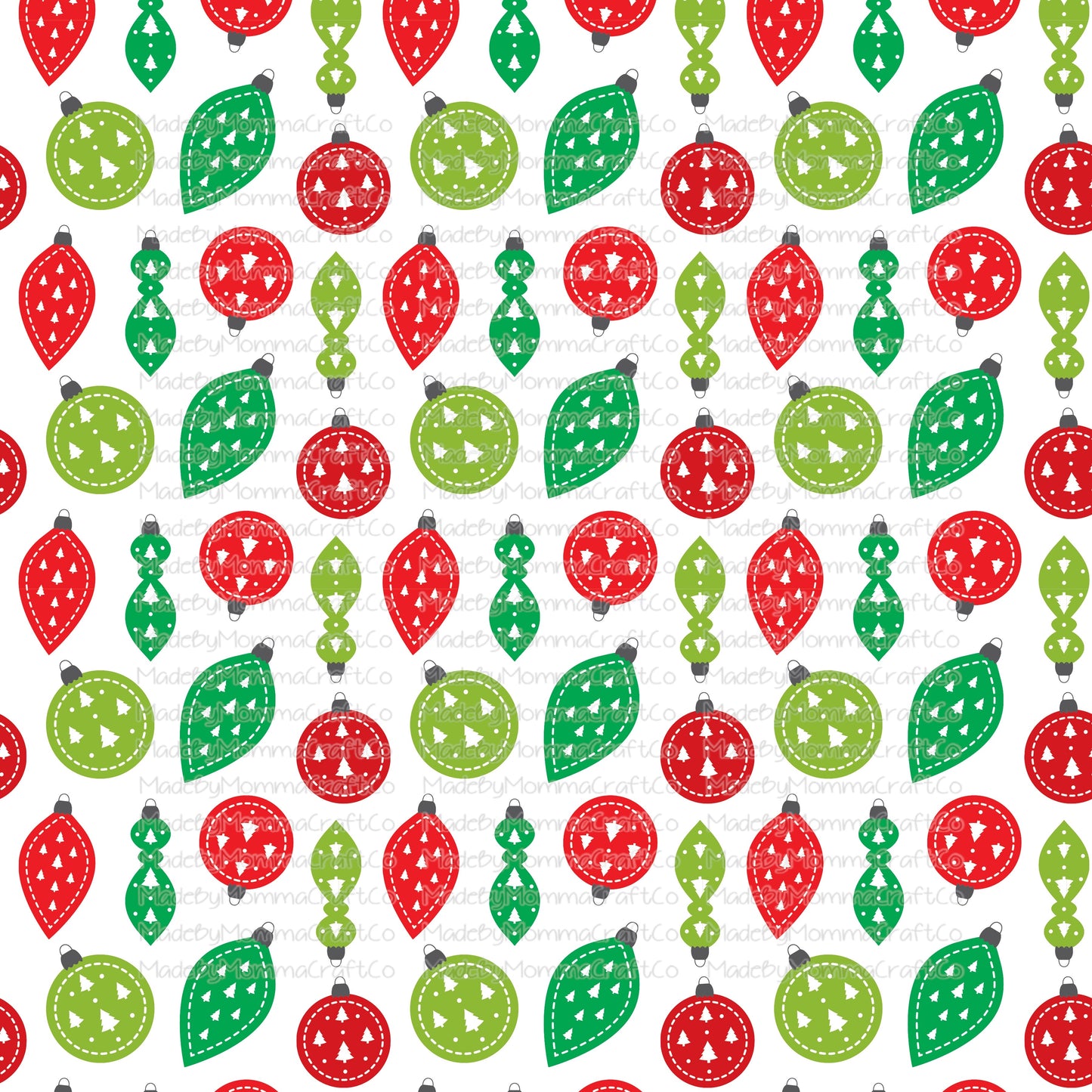Christmas Ornaments Cheat Clear Waterslide ™ or Sticker Themed Sheet Elements Sheet