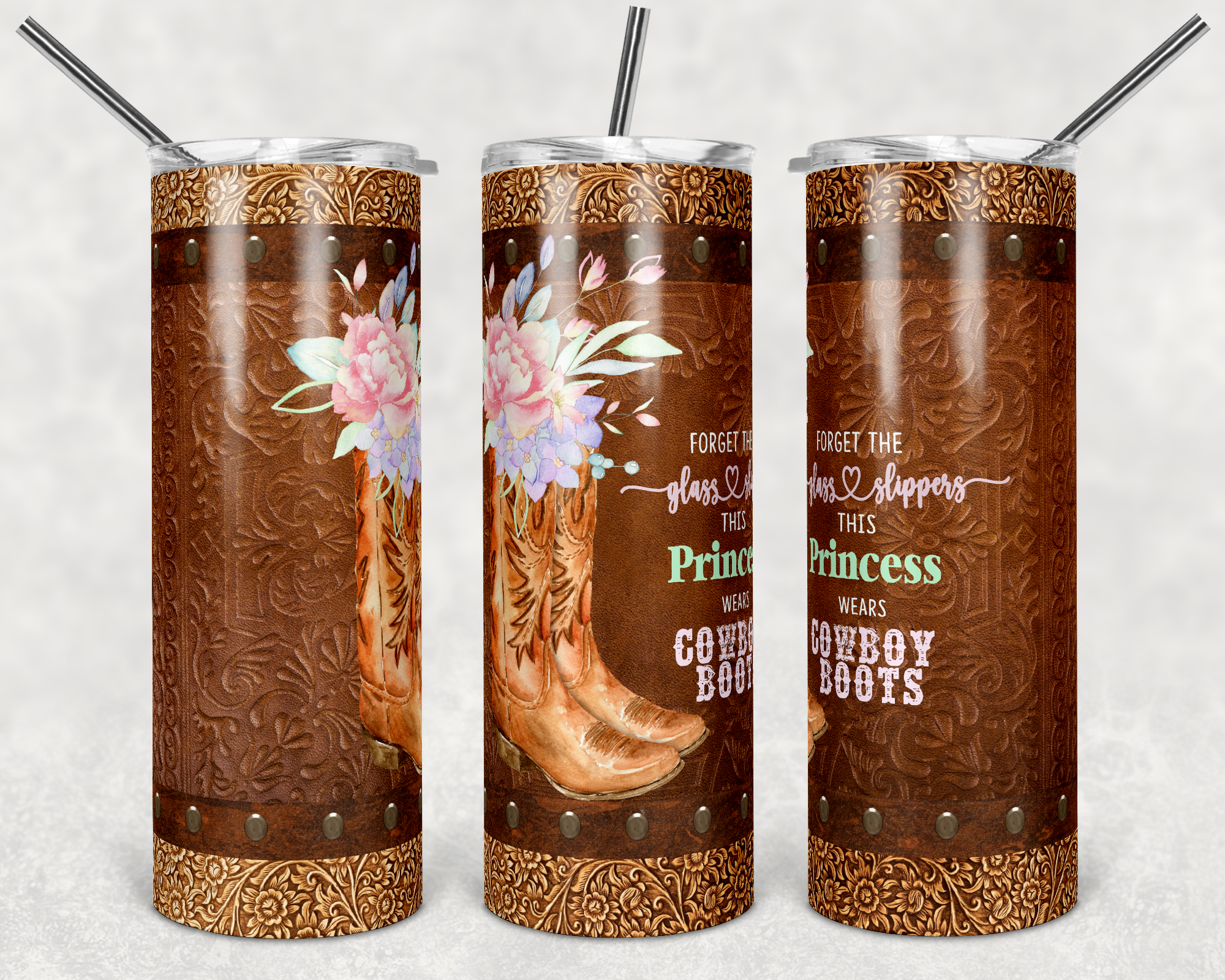 Tooled Leather Mama Tumbler