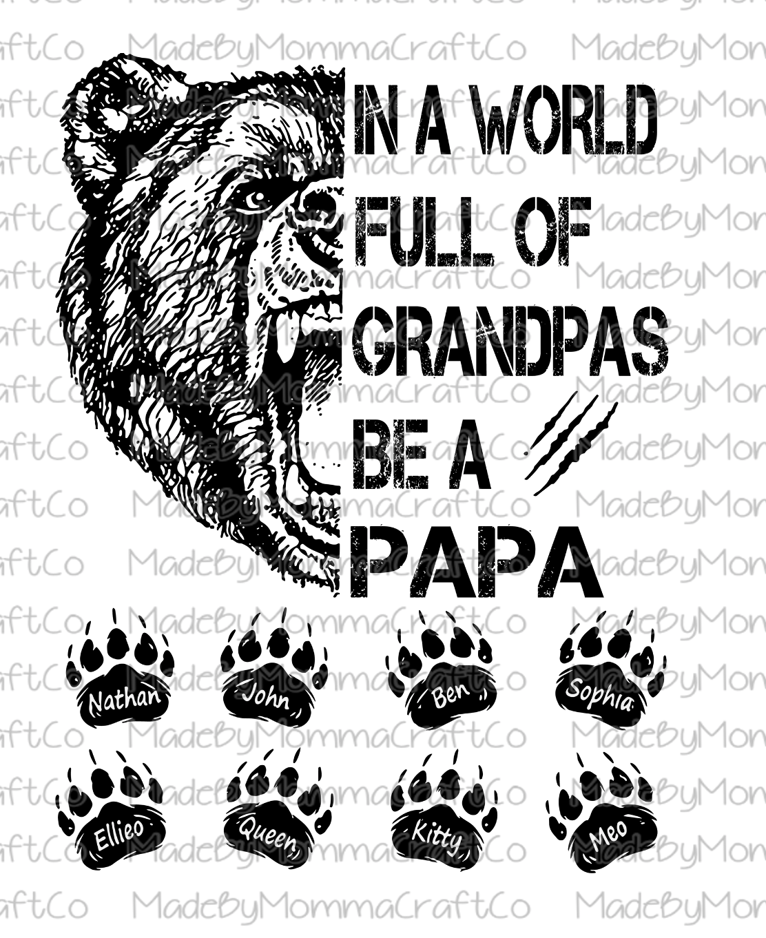 In A World Full Of Grandpas Be A Papa - Cheat Clear Waterslide™ or White Cast Sticker