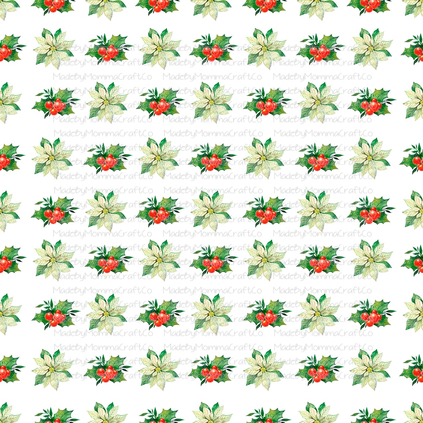 Green Poinsettia Christmas Cheat Clear Waterslide ™ or Sticker Themed Sheet Elements Sheet