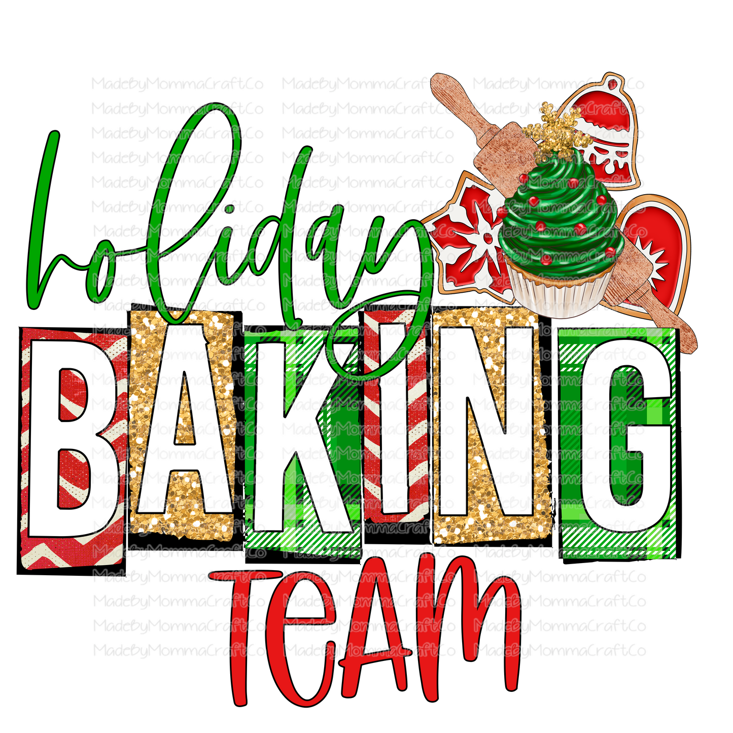 Holiday Baking Team - Christmas - Cheat Clear Waterslide™ or White Cast Sticker