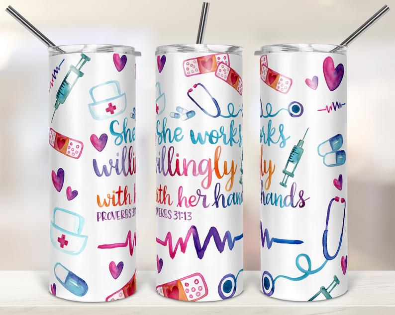 Willingly With Her Hands Nurse Sublimation Tumbler Wrap - Or Clear Wat –  Made By Momma Waterslides