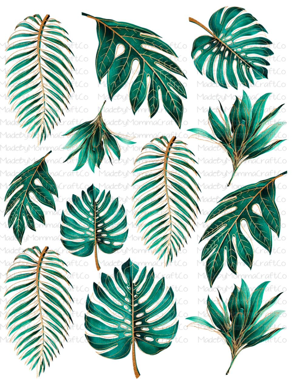 Tropical Palm Leafs Cheat Clear Waterslide™ or White Cast Sticker - Leafs