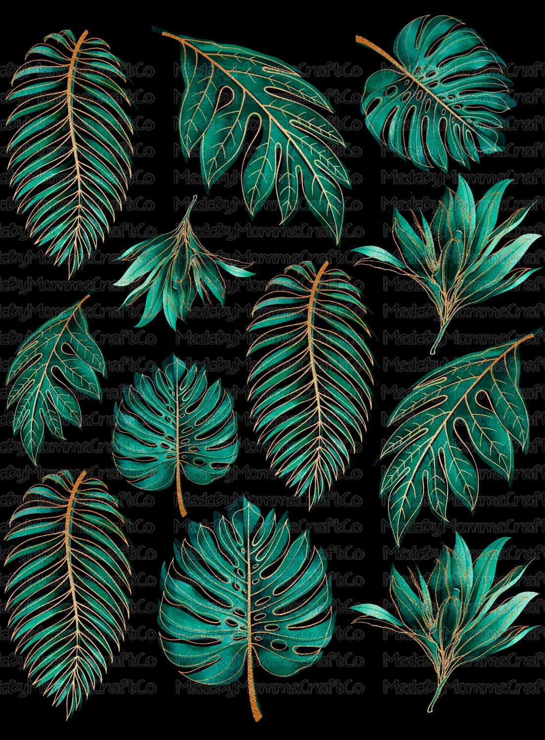 Tropical Palm Leafs Cheat Clear Waterslide™ or White Cast Sticker - Leafs