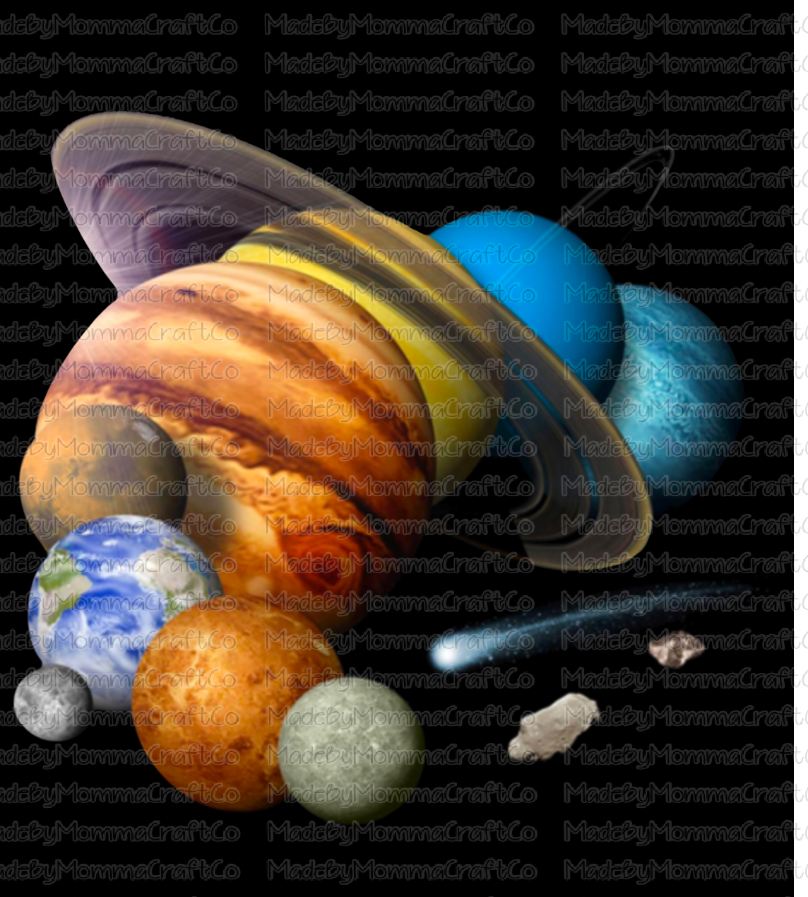 Planets Galaxy- Cheat Clear Waterslide™ or White Cast Sticker