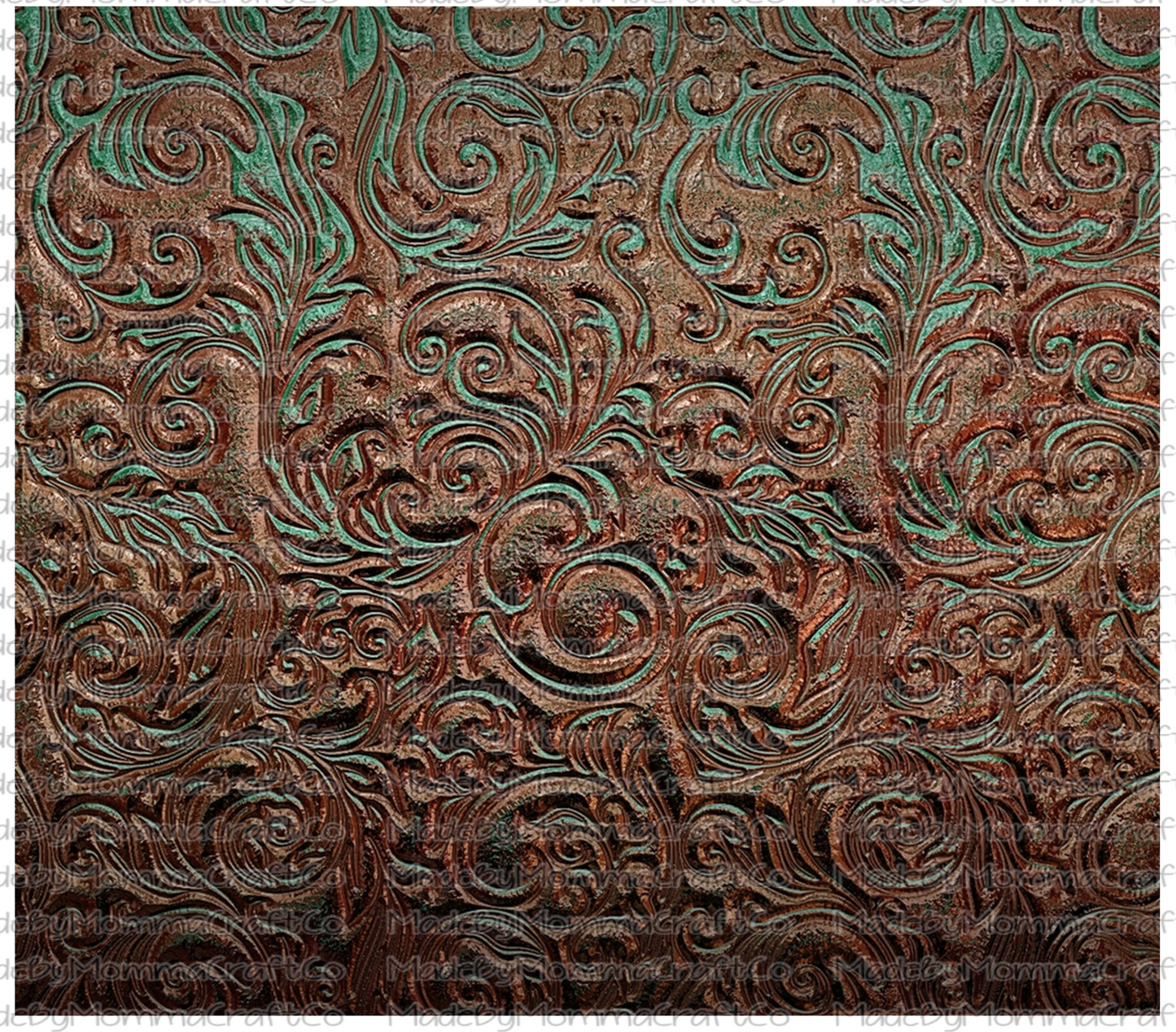 Turquois Leather Sublimation Tumbler Wrap - Or Clear Waterslide Wrap