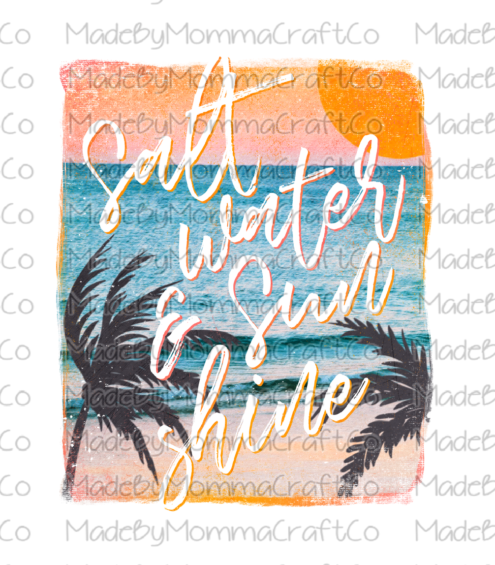 Saltwater And Sunshine Beach Palm Trees - Cheat Clear Waterslide™ or White Cast Sticker