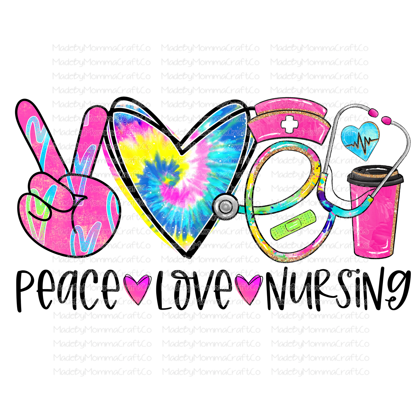 Peace Love Nursing - Cheat Clear Waterslide™ or White Cast Sticker