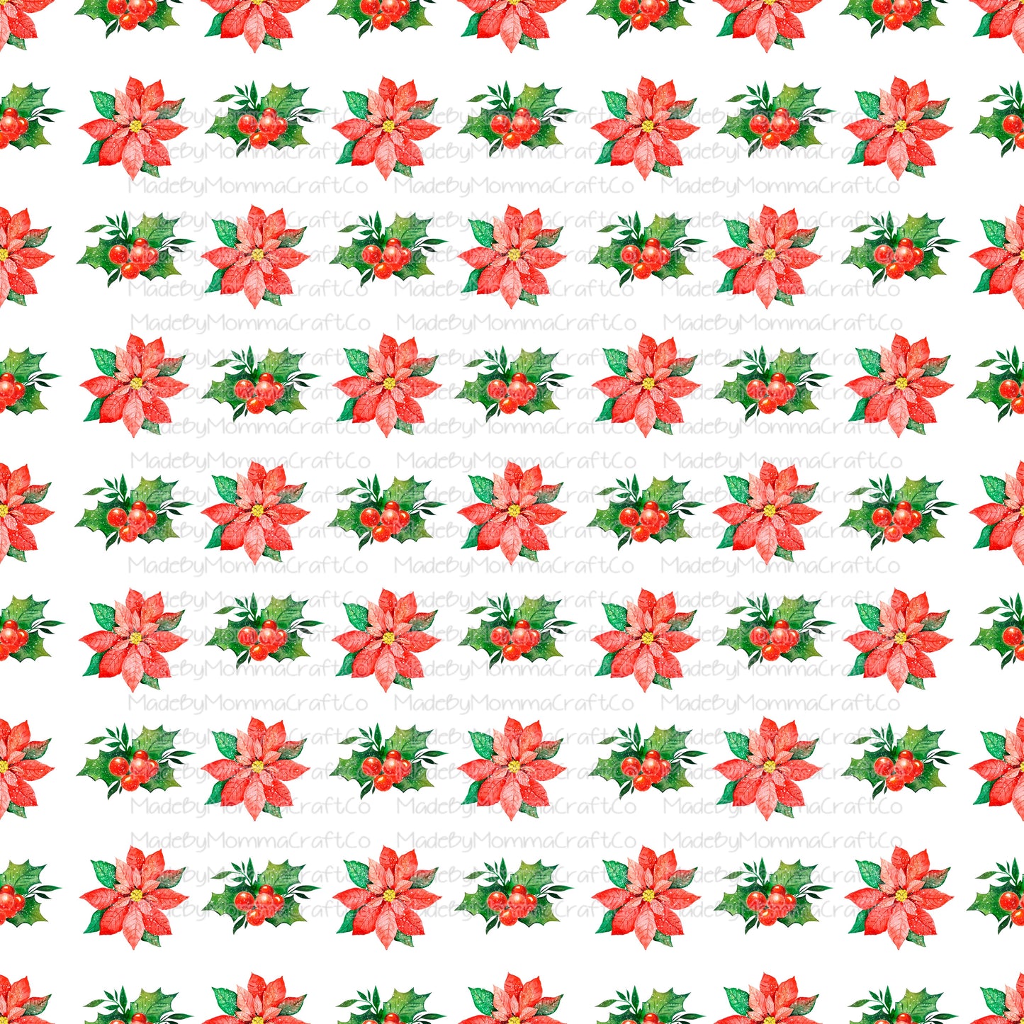 Red Poinsettia Christmas Cheat Clear Waterslide ™ or Sticker Themed Sheet Elements Sheet