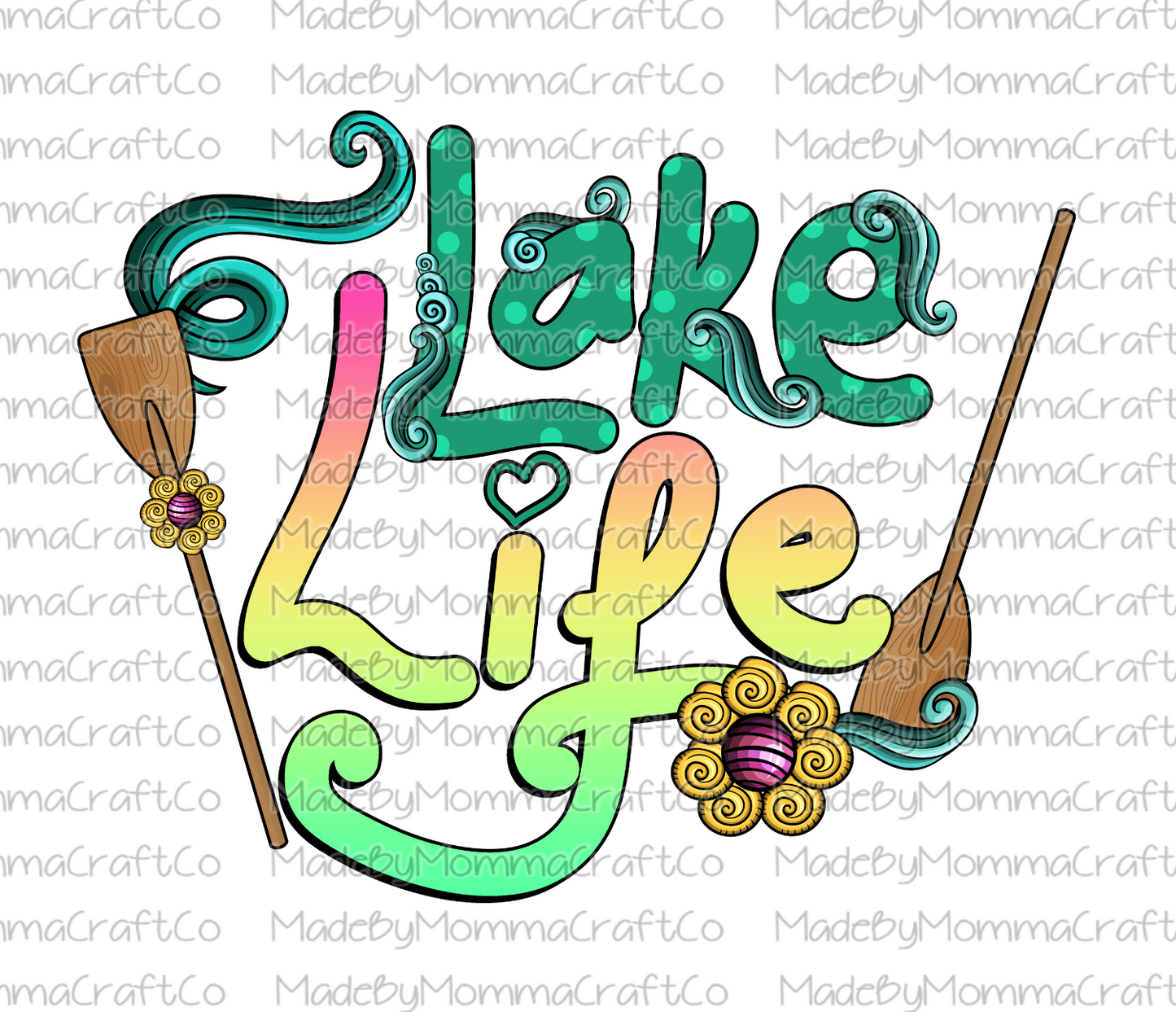 Lake Life - Paddles - Cheat Clear Waterslide™ or White Cast Sticker