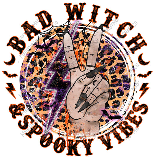 Bad Witch and Spooky Vibes Halloween -Cheat Clear Waterslide™ or White Cast Sticker