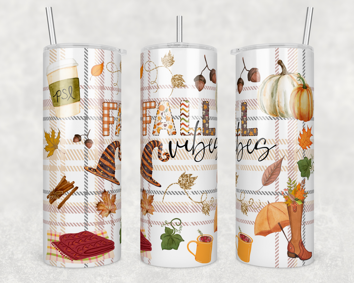 Fall Vibes - Sublimation or Waterslide Wrap - 20oz and 30oz