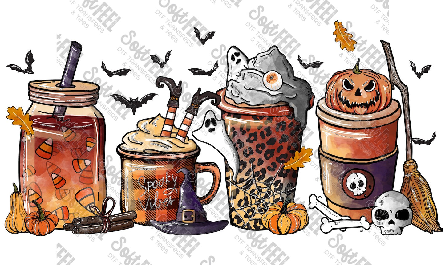 Spooky Coffee - Halloween Horror - Direct To Film Transfer / DTF - Heat Press Clothing Transfer