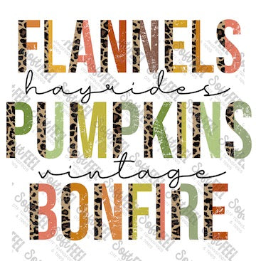 Flannels Hayrides Pumpkins - Fall - Direct To Film Transfer / DTF - Heat Press Clothing Transfer