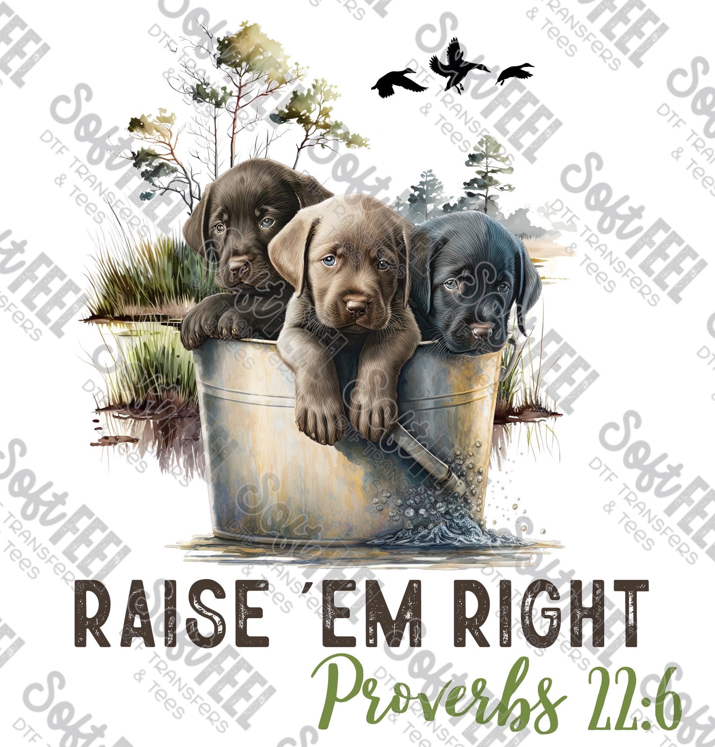 Raise 'Em Right Labs Proverbs - Western - Direct To Film Transfer / DTF - Heat Press Clothing Transfer