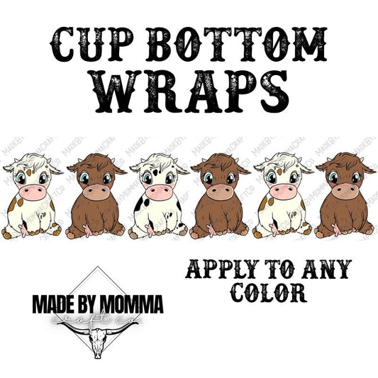 Cute Cows Cup Border Wrap || Cheat Clear Waterslide™ or Cheat Clear Sticker