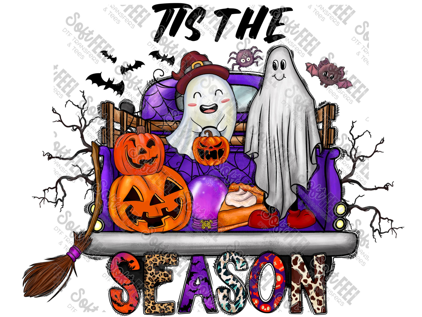 Tis The Season Truck -Halloween Horror - Direct To Film Transfer / DTF - Heat Press Clothing Transfer