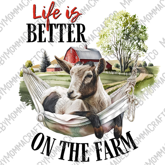 Life Is Better On The Farm Goat - Cheat Clear Waterslide™ or White Cast Sticker