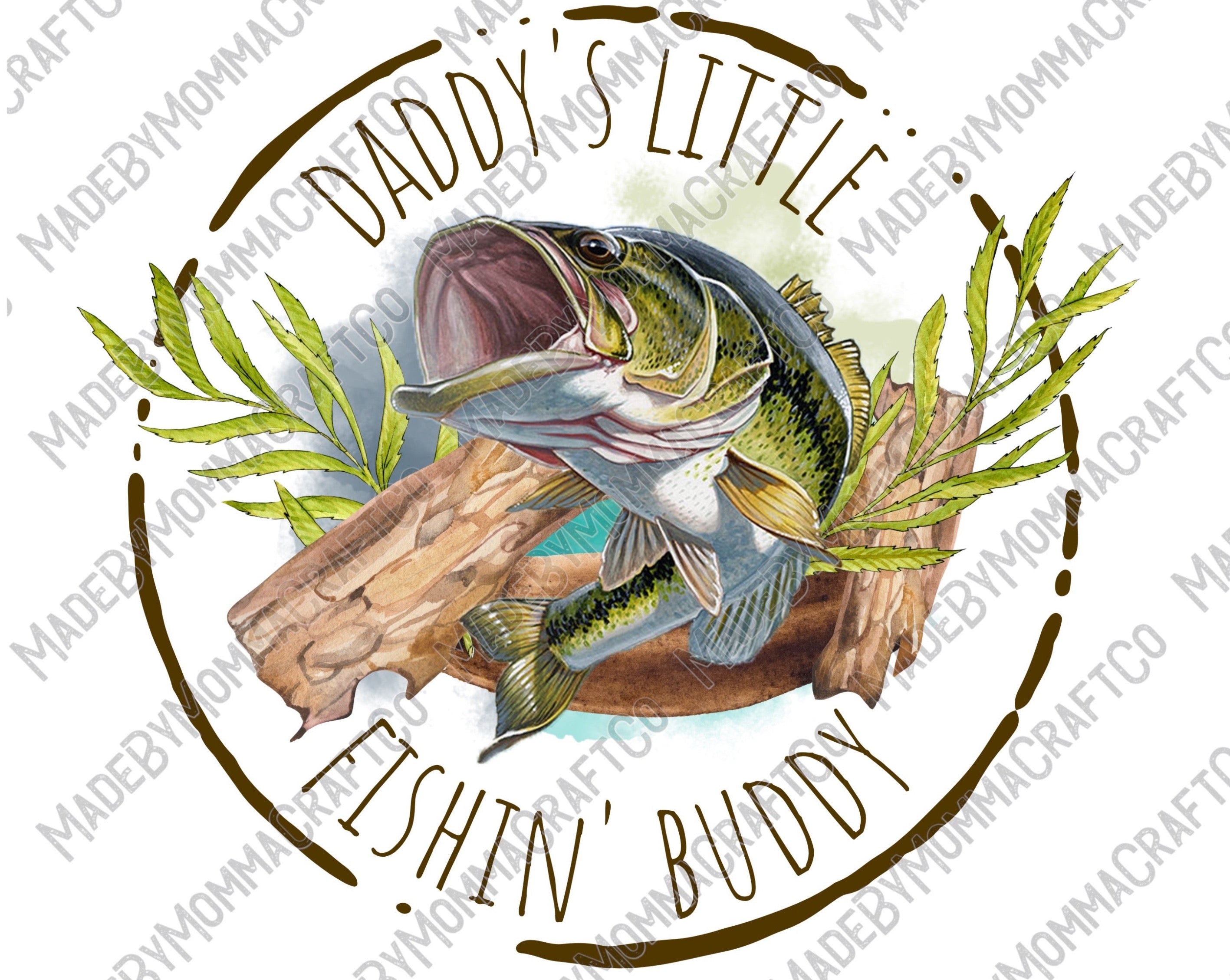 Daddy&#39;s Little Fishing Buddy - Cheat Clear Waterslide™ or White Cast Sticker
